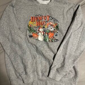 Western Gray Graphic Sweater